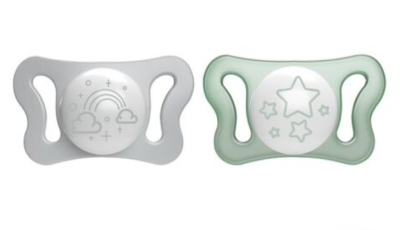 Пустышка Physioforma Micro 2 штуки 0-2 месяца Chicco 8058664156276 Glow 1